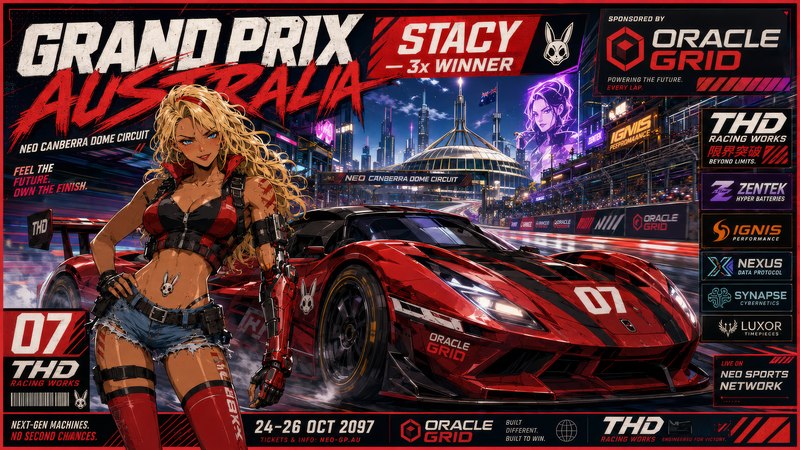 Grand Prix Australia poster featuring Stacy