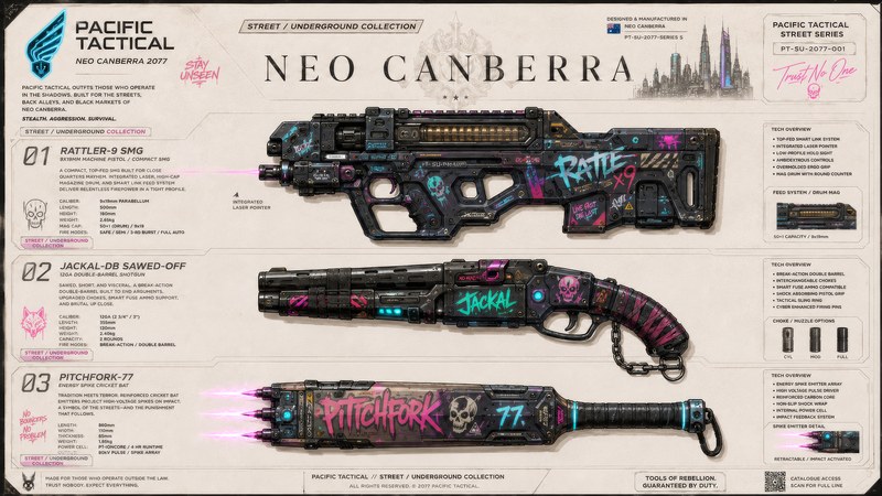 Pacific Tactical Street/Underground Series weapons