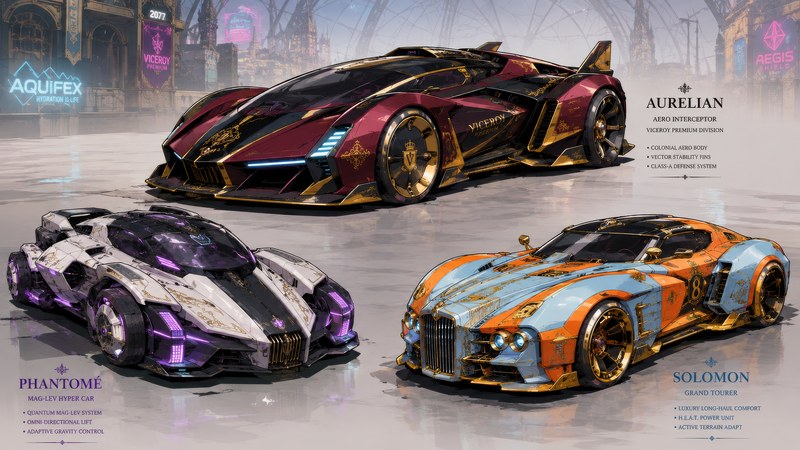Viceroy Premium Vehicles: Aurelian, Phantomé & Solomon